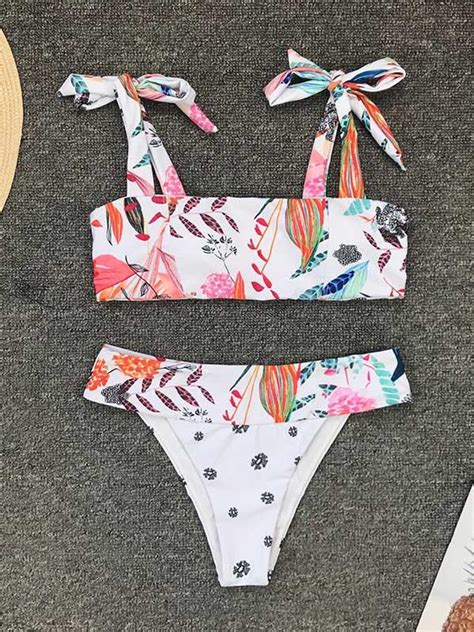 Sexy Sexy Bandage Printing Bikini Swimsuit