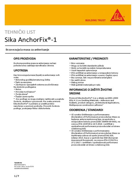 Sika Anchorfix 1 Pdf