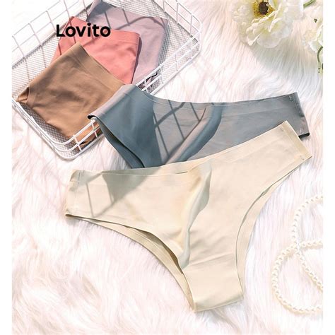 Lovito Calcinha Básica Simples Casual para Mulher n LNL161 Shopee Brasil