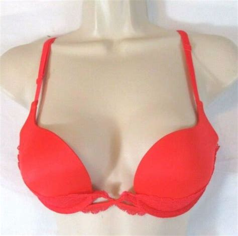 Victorias Secret Very Sexy Padded Demi Bra Red Lace … Gem