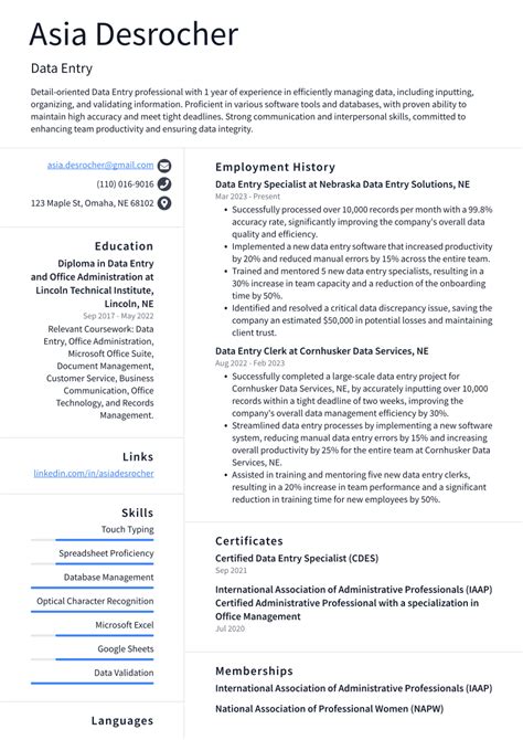 Top 16 Data Entry Resume Objective Examples Resumecat