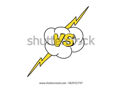 Yellow Outline Versus Sign Like Opposition Stock Vector Royalty Free