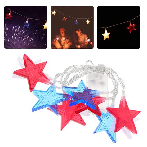 Independence Day String Lights United States Flag Pentagram Ebay