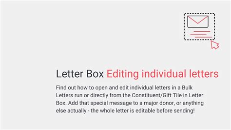 Letter Box Editing Individual Letters Youtube