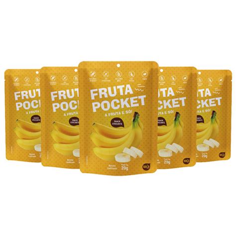 Fruta Pocket Banana Liofilizada 20g Kit C 5 Und Solo Snacks