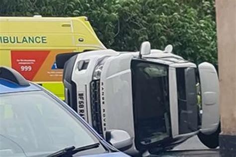 Driver Taken To Hospital After Car Flips Onto Side In Crash Liverpool