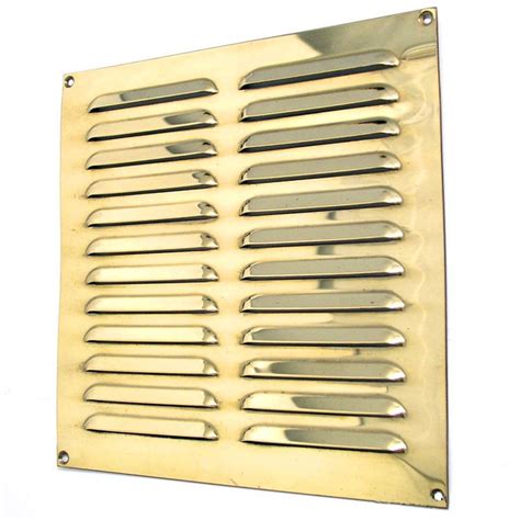 Louvre Air Vent Cover 9 X 9 Polished Brass Unlacquered Broughtons Lighting And Ironmongery