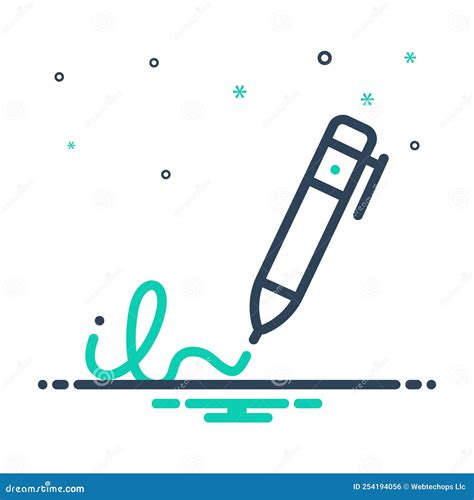 Mixpictogram Voor Handtekeningen Pen En Teken Stock Illustratie