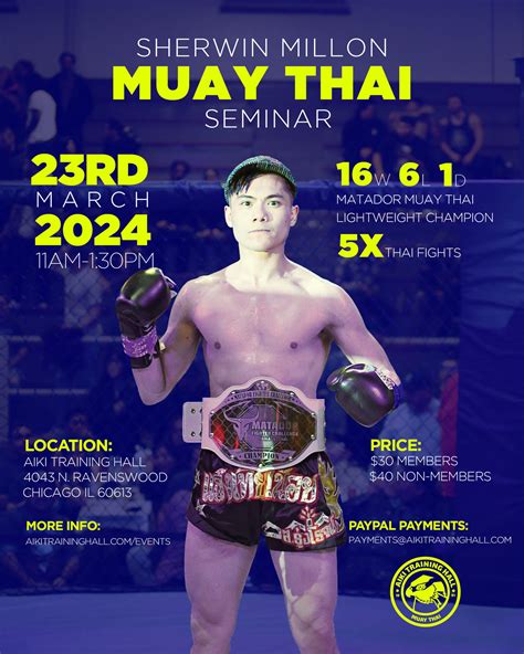 Sherwin Millon Muay Thai Seminar Chicago Muay Thai Aiki Training Hall