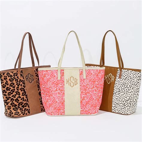 Monogrammed Leopard Print Tote Bag Marleylilly