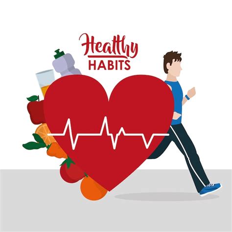 Premium Vector | Male with healthy habits cartoon concept