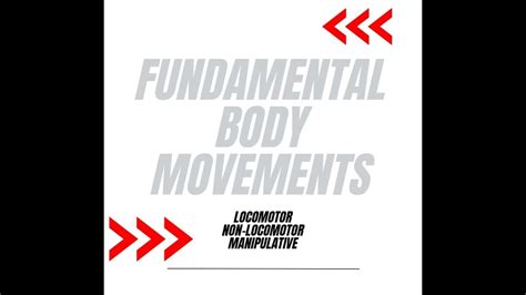 Fundamental Body Movements Locomotor Non Locomotor And Manipulative