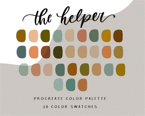 The Helper Procreate Color Palette Color Palette Instant Etsy