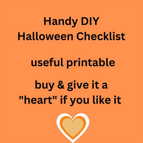 Halloween Checklist Checklist Halloween Checklist DIY - Etsy