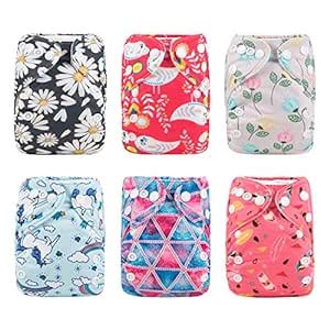 Amazon ALVABABY 6pcs With 12 Inserts Baby Cloth Diapers Pocket