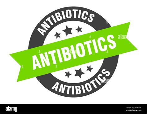 Antibiotics Sign Antibiotics Round Ribbon Sticker Antibiotics Tag