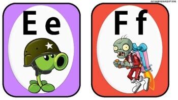 Abc Flashcards Plants Vs Zombies Theme By Customized Resources