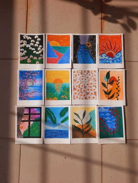 Polaroid Paintings Part 4 Book Art Diy Small Canvas Art Mini Canvas Art