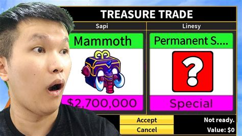 Aku Trading Mammoth Dapet Buah Permanent Ini Di Blox Fruits Roblox