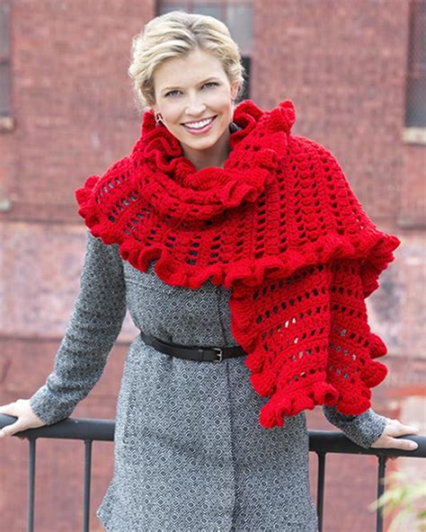 Free Crochet Pattern Ruffled Wrap From