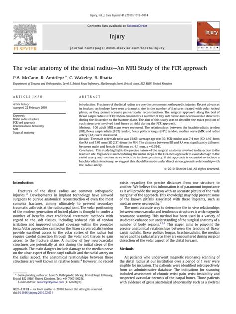 2010-The Volar Anatomy of The Distal Radius An MRI Study of The FCR ...