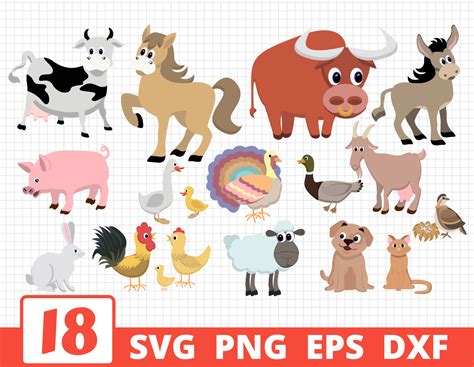 Lamb svg Chicken Svg Farm Animals Svg Rooster SVG Farm Animal SVG Cow ...