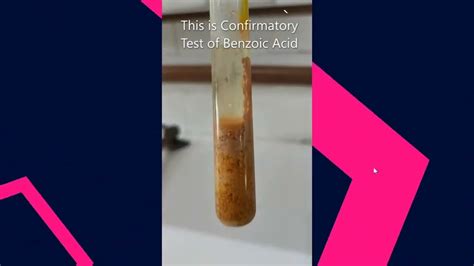 Benzoic Acid Confirmatory Test How To Confirm Benzoic Acid Organic Chemistry Lab Test Youtube