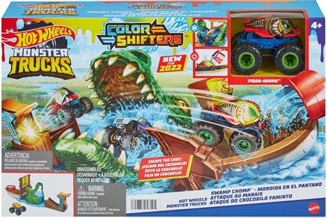 Hot Wheels Monster Trucks Color Shifter Krokodyl Potężne szczęki HGV14 Tor niskie ceny i