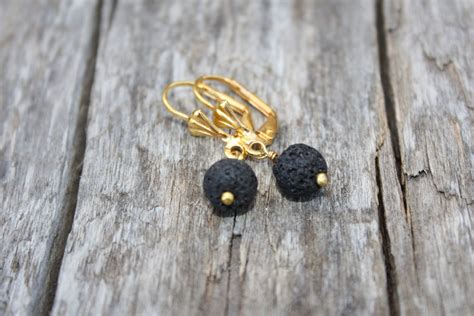 Hawaiian Jewelry Hawaii Jewelry Lava Rock Black Earrings Lava