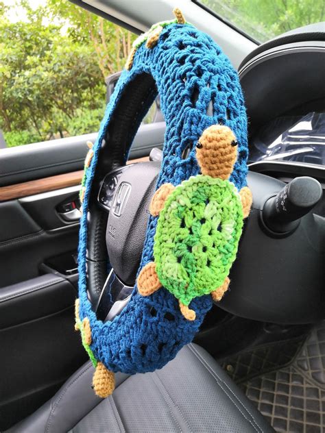 Crochet D Sea Turtle Steering Wheel Cover For Women Car Steering Wheel