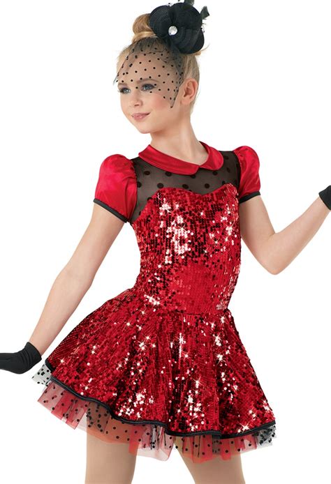 Red And Black Sequin Tutu Dress Suite 109