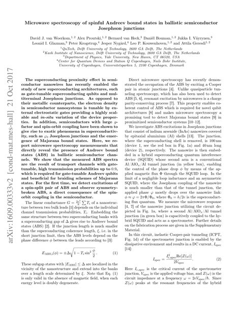 Pdf Microwave Spectroscopy Of Spinful Andreev Bound States In