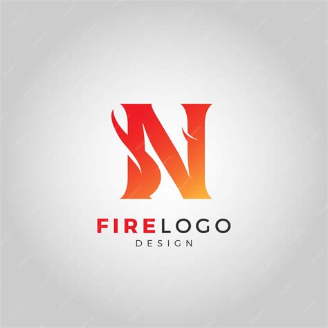 Логотип FIRE с буквой N | Премиум векторы
