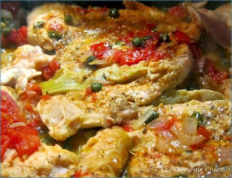 The Domestic Curator Chicken Piccata With Artichoke Hearts Tomatoes