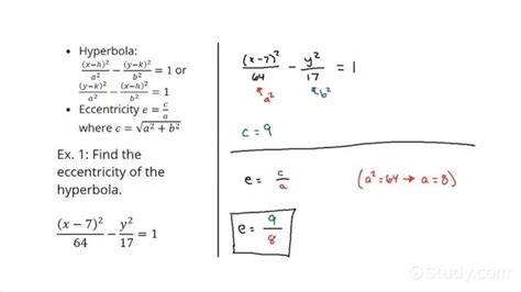 How To Find The Eccentricity Of A Hyperbola Precalculus Study