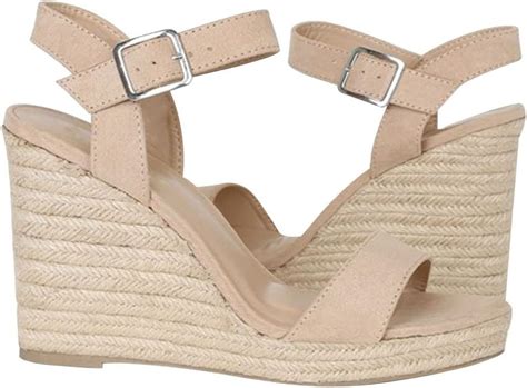 Amazon AOSPHIRAYLIAN Nude Wedge Sandals For Women Dressy Summer