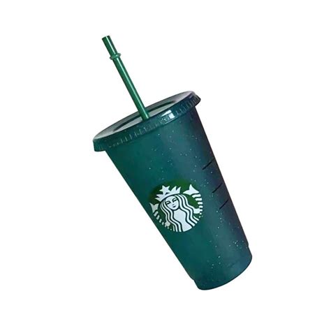 Starbucks Water Cup Glitter Powder Straw Cup with Lid Reusable Plastic ...