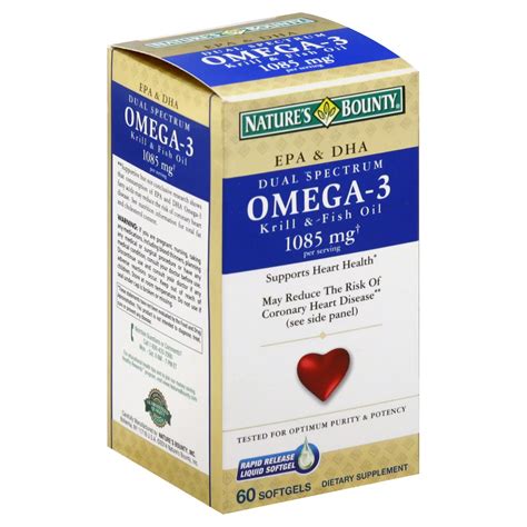 Natures Bounty Dual Spectrum Omega 3 Krill And Fish Oil 1085 Mg