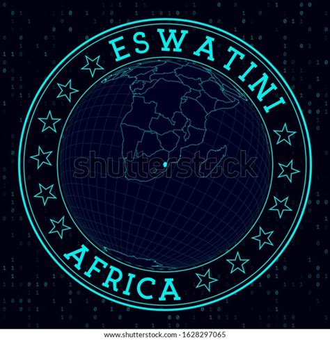 Swaziland Round Sign Futuristic Satelite View Stock Vector Royalty