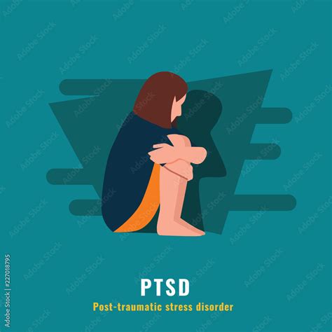 Ptsd Post Traumatic Stress Disorder Mental Health Illustration Stock