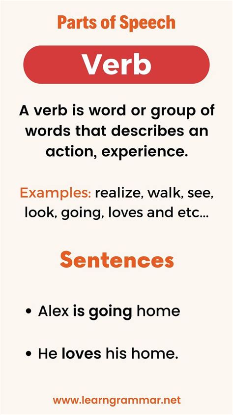 Parts of speech verb – Artofit 
