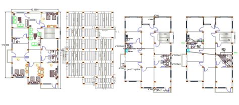 AutoCAD House Furniture And Plumbing Layout Plan Cadbull