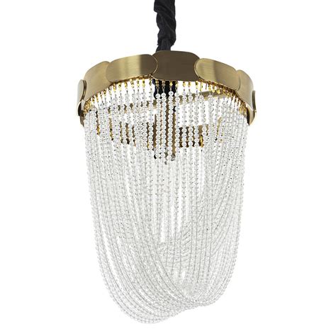 Подвесная люстра с хрустальными подвесками Riche Crystal Metal ...
