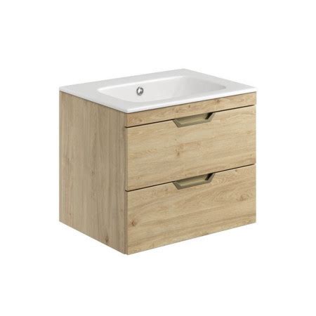 Scudo Alfie Mm Vanity Unit With Basin And Fluted Drawer In Sonoma