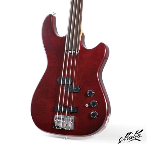 Maton Jb4 Fretless Brown Mahogany Satin Gloss Bass Guitar