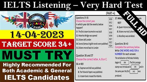 Very Hard Listening Test 2023 Real Ielts Listening Test 2023 1404