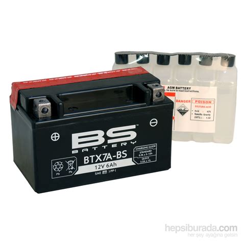 Bs-Battery Btx7a-Bs (Ytx7a-Bs) 12V 6Ah 90Cca Agm Bakımsız Fiyatı