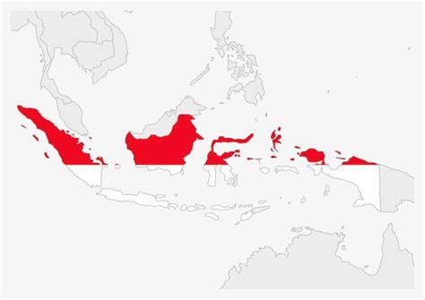 Premium Vector Indonesia Map Highlighted In Indonesia Flag Colors