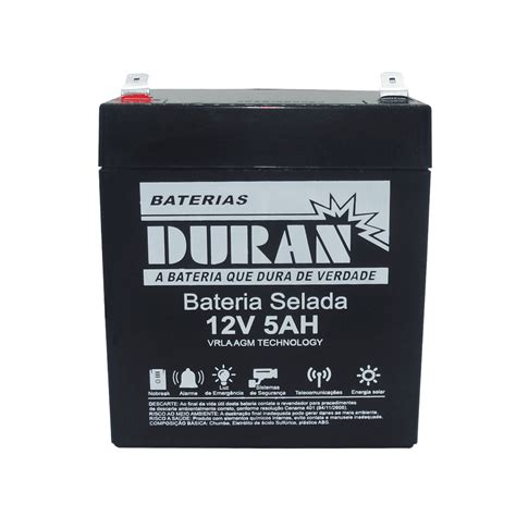 Kit 2 Baterias Estacionárias Duran 5ah 12v VRLA AGM Nobreak Alarme