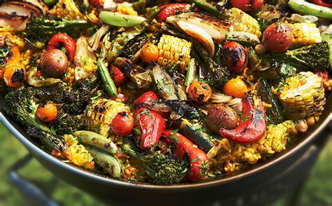 Grilled Vegetable Paella Recipe - Barbecuebible.com